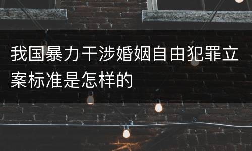 我国暴力干涉婚姻自由犯罪立案标准是怎样的