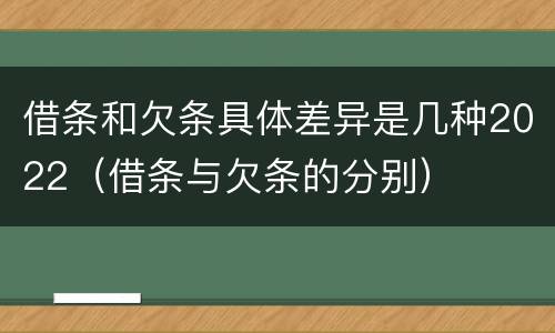 借条和欠条具体差异是几种2022（借条与欠条的分别）