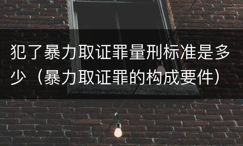 犯了暴力取证罪量刑标准是多少（暴力取证罪的构成要件）