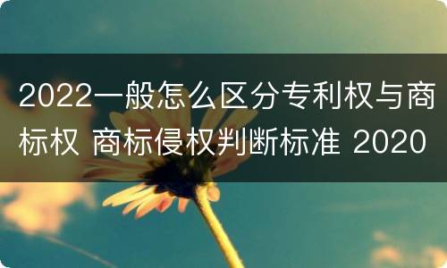 2022一般怎么区分专利权与商标权 商标侵权判断标准 2020