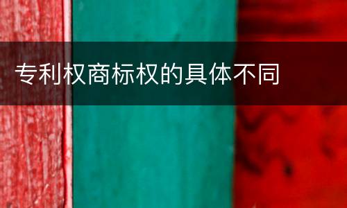 专利权商标权的具体不同