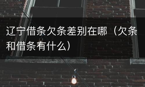 辽宁借条欠条差别在哪(欠条和借条有什么)