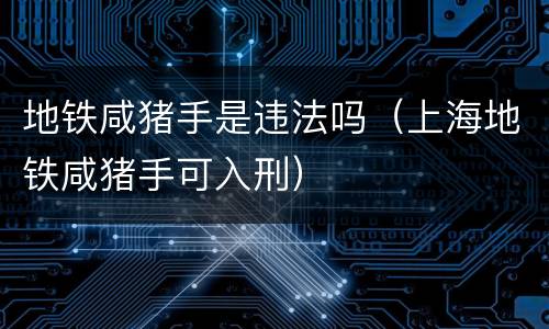 地铁咸猪手是违法吗（上海地铁咸猪手可入刑）