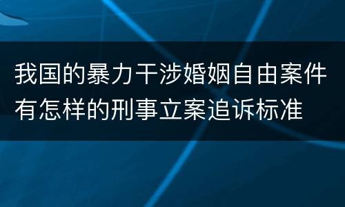 我国的暴力干涉婚姻自由案件有怎样的刑事立案追诉标准