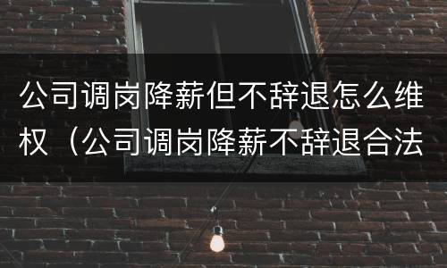 公司调岗降薪但不辞退怎么维权（公司调岗降薪不辞退合法吗）