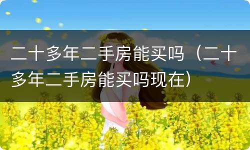 二十多年二手房能买吗（二十多年二手房能买吗现在）