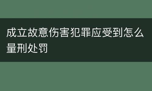 成立故意伤害犯罪应受到怎么量刑处罚