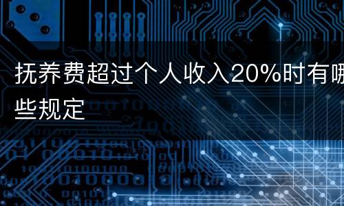 抚养费超过个人收入20%时有哪些规定