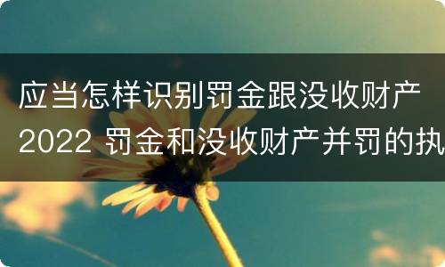 应当怎样识别罚金跟没收财产2022 罚金和没收财产并罚的执行顺序