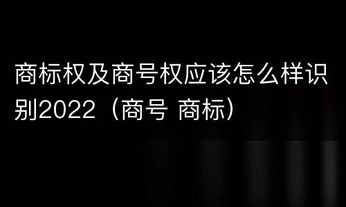 商标权及商号权应该怎么样识别2022（商号 商标）