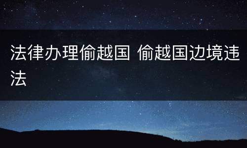 法律办理偷越国 偷越国边境违法