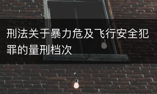 刑法关于暴力危及飞行安全犯罪的量刑档次