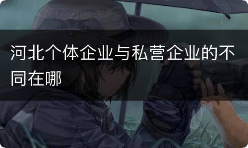河北个体企业与私营企业的不同在哪