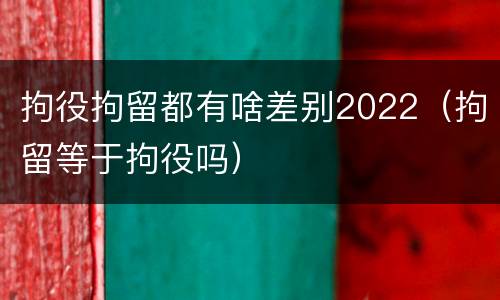 拘役拘留都有啥差别2022（拘留等于拘役吗）
