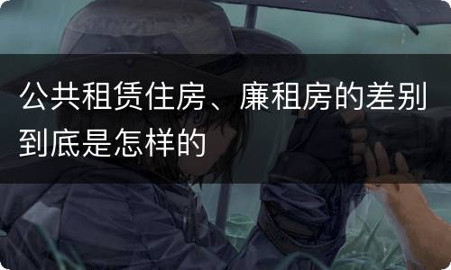 公共租赁住房、廉租房的差别到底是怎样的