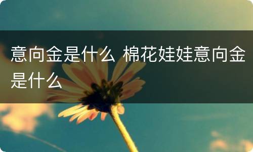 意向金是什么 棉花娃娃意向金是什么