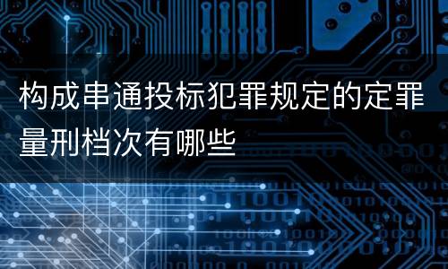 构成串通投标犯罪规定的定罪量刑档次有哪些