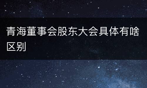 青海董事会股东大会具体有啥区别