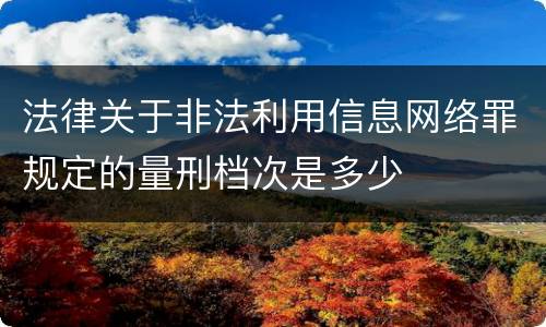 法律关于非法利用信息网络罪规定的量刑档次是多少