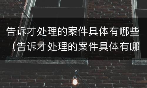 告诉才处理的案件具体有哪些（告诉才处理的案件具体有哪些情况）