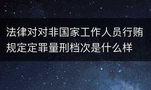 法律对对非国家工作人员行贿规定定罪量刑档次是什么样