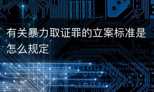 有关暴力取证罪的立案标准是怎么规定