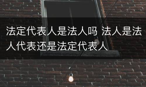 法定代表人是法人吗 法人是法人代表还是法定代表人