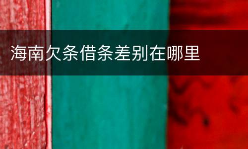 海南欠条借条差别在哪里