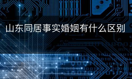 山东同居事实婚姻有什么区别