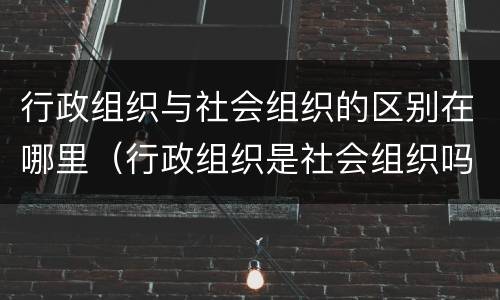 行政组织与社会组织的区别在哪里（行政组织是社会组织吗）