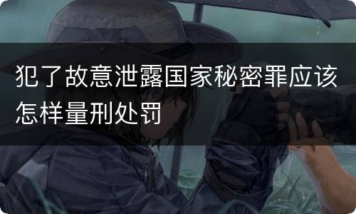犯了故意泄露国家秘密罪应该怎样量刑处罚