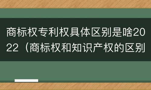 商标权专利权具体区别是啥2022（商标权和知识产权的区别）