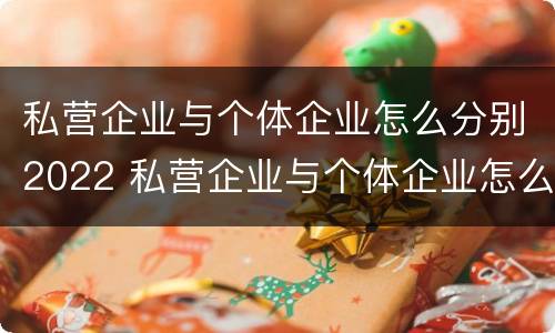 私营企业与个体企业怎么分别2022 私营企业与个体企业怎么分别2022年报税