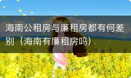 海南公租房与廉租房都有何差别（海南有廉租房吗）