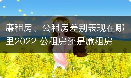 廉租房、公租房差别表现在哪里2022 公租房还是廉租房