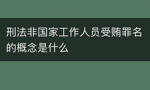 刑法非国家工作人员受贿罪名的概念是什么