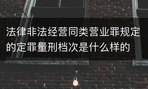 法律非法经营同类营业罪规定的定罪量刑档次是什么样的