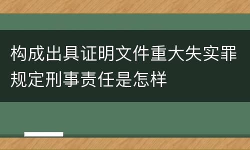 构成出具证明文件重大失实罪规定刑事责任是怎样