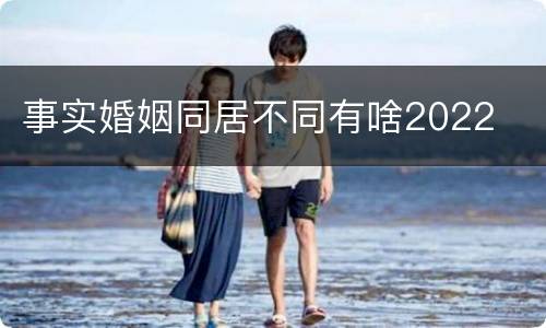 事实婚姻同居不同有啥2022