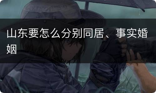 山东要怎么分别同居、事实婚姻