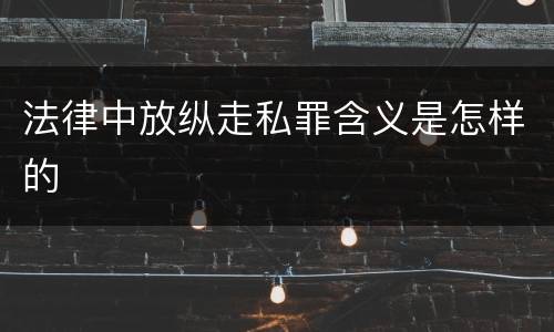 法律中放纵走私罪含义是怎样的