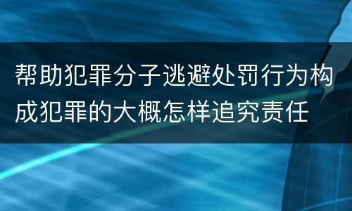 帮助犯罪分子逃避处罚行为构成犯罪的大概怎样追究责任