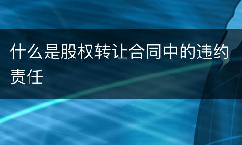 什么是股权转让合同中的违约责任