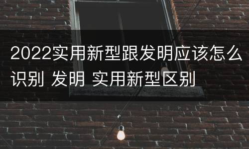 2022实用新型跟发明应该怎么识别 发明 实用新型区别