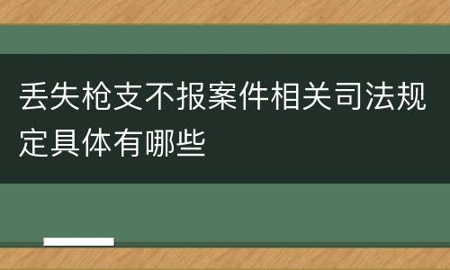 丢失枪支不报案件相关司法规定具体有哪些