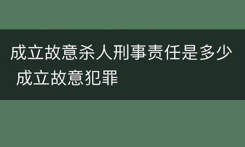 成立故意杀人刑事责任是多少 成立故意犯罪