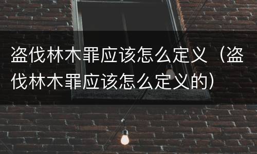 盗伐林木罪应该怎么定义（盗伐林木罪应该怎么定义的）
