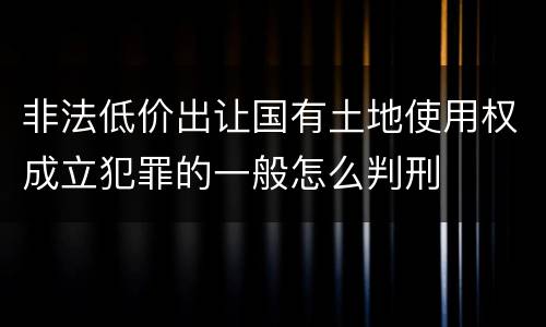 非法低价出让国有土地使用权成立犯罪的一般怎么判刑