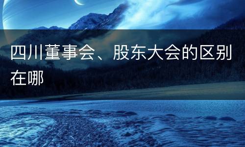 四川董事会、股东大会的区别在哪