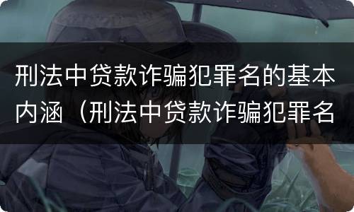 刑法中贷款诈骗犯罪名的基本内涵（刑法中贷款诈骗犯罪名的基本内涵包括）
